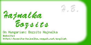 hajnalka bozsits business card